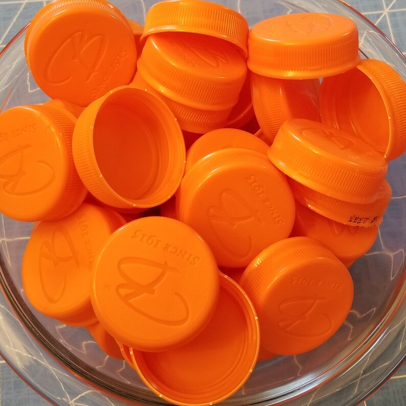 49 DIY Orange Plastic Bottle Lids for Crafts Costumes | Etsy