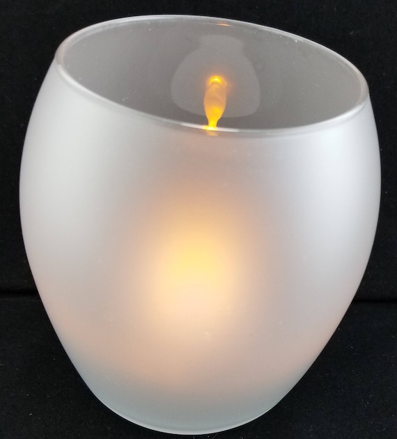 frosted glass candle holder