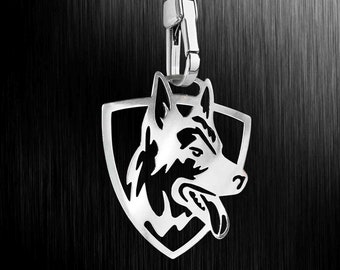 Elsässischer Hunde Schlüsselanhänger, Hunde Schlüsselanhänger, Haustier Schlüsselanhänger, Edelstahl Schlüsselanhänger, Elsässer Tier, Hundetasche Charm, Hundeschmuck, Hundeliebhaber Geschenk