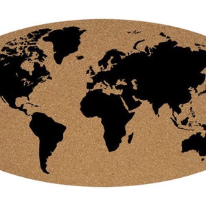 Map of the world pin board , mail organizer cork board plaque on the wall Pin-News image 2