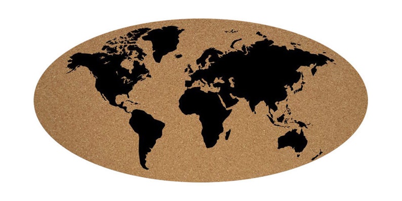 Map of the world pin board , mail organizer cork board plaque on the wall Pin-News image 2