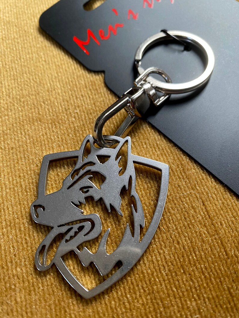 Alsatian Dog Keychain, Dog Keychain, Pet Key Chain, Stainless Steel Key Chain, Alsatian Animal, Dog Bag Charm, Dog Jewelry, Dog Lover Gift image 3