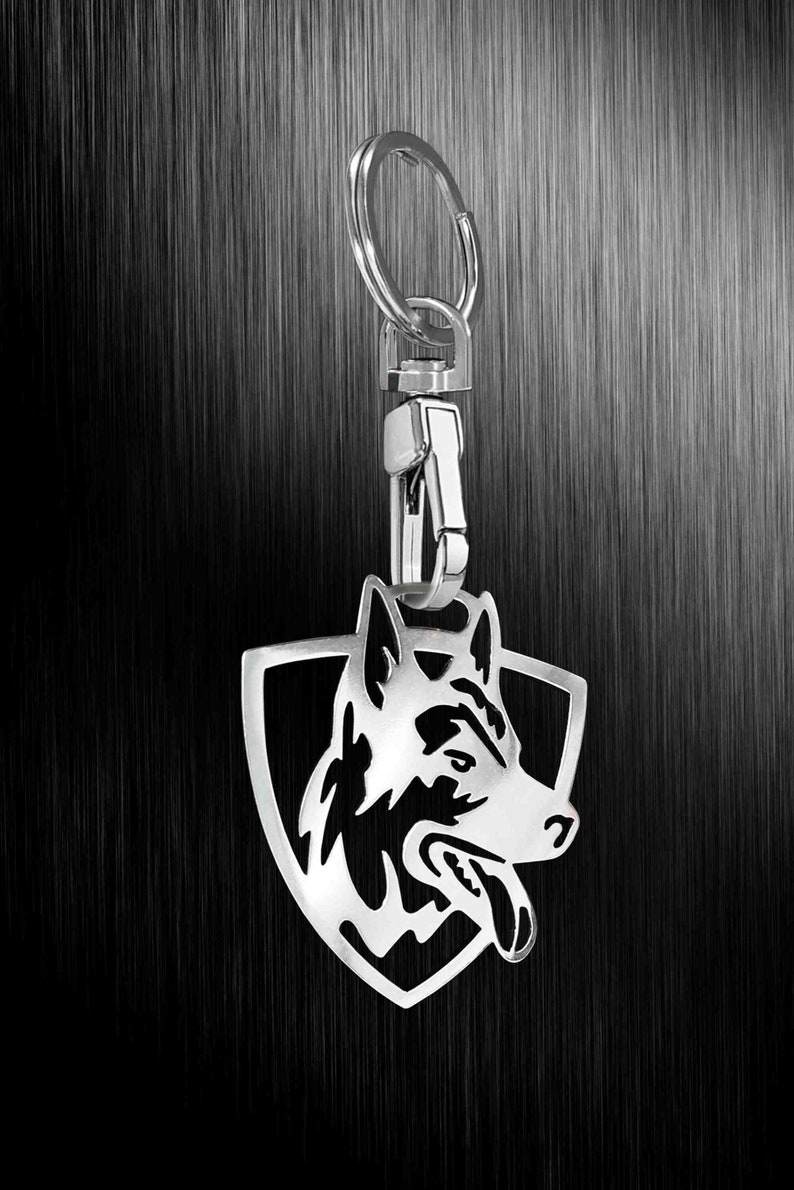 Alsatian Dog Keychain, Dog Keychain, Pet Key Chain, Stainless Steel Key Chain, Alsatian Animal, Dog Bag Charm, Dog Jewelry, Dog Lover Gift image 1