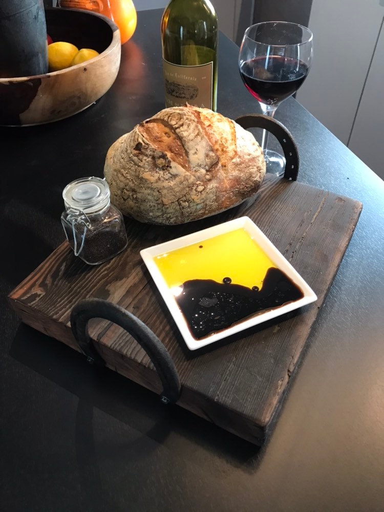 Serving tray platter rustic horseshoe western kitchen ...