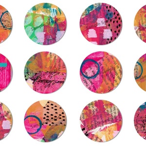 Circle Collage Sheets For Art Journaling Junk Journaling Fodder Digital Download Printable Set A