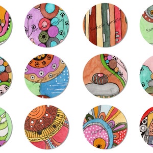 Circle Collage Sheets For Art Journaling Junk Journaling Fodder Digital Download Printable Set D