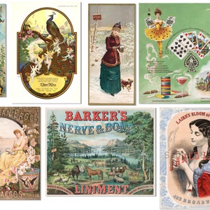 Folha de colagem de anúncios vintage, download digital, grupo para impressão 2
