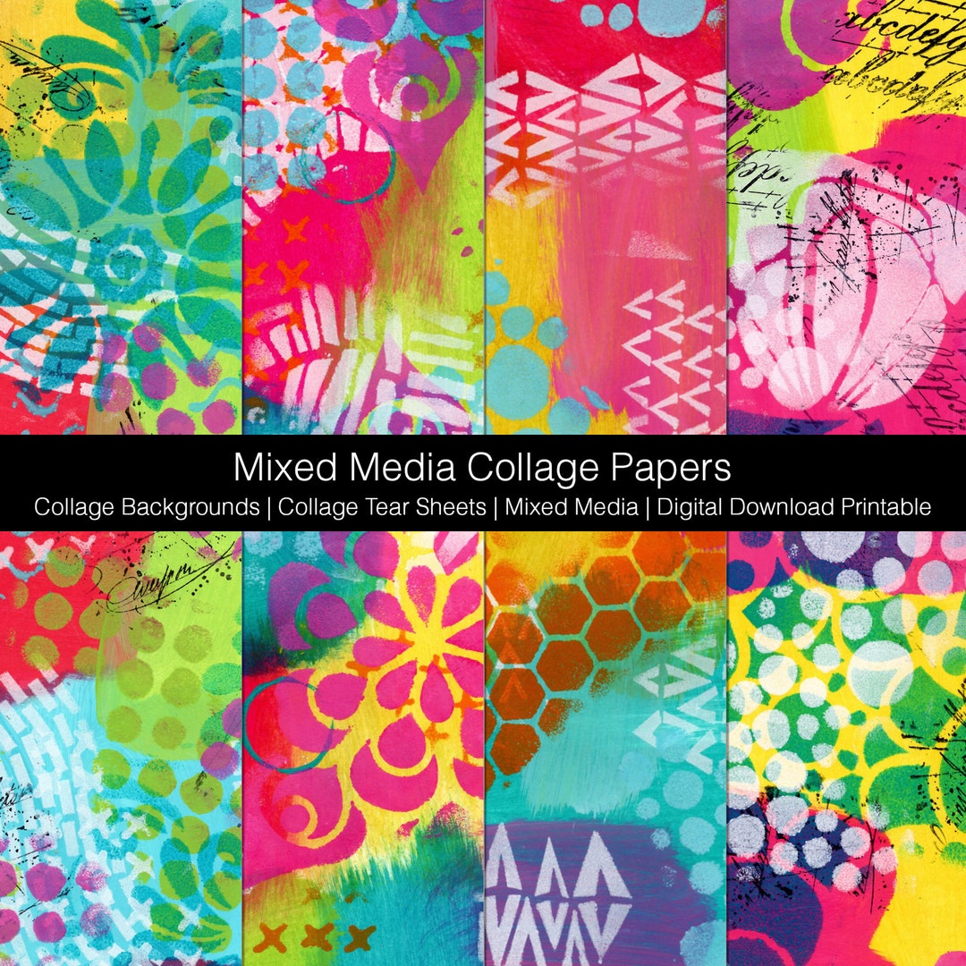 Mixed Media Collage Backgrounds Hand Made Backgrounds Collage Tear
