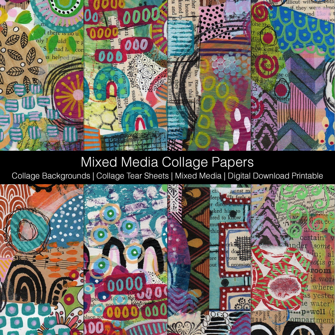 Mixed Media Collage Backgrounds Hand Made Backgrounds Collage Tear