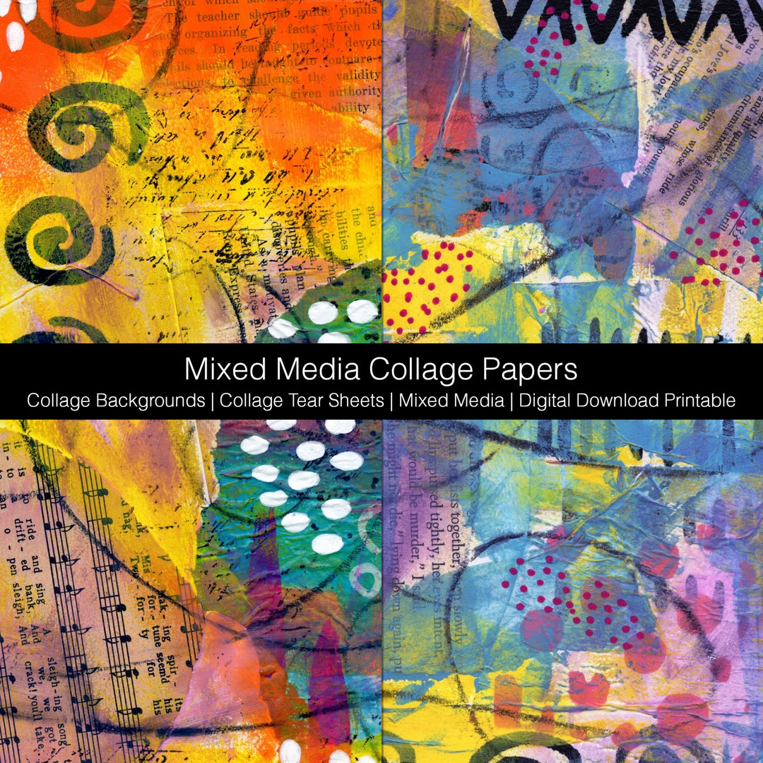 Mixed Media Collage Backgrounds Hand Made Backgrounds Collage Tear