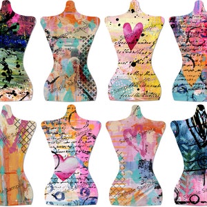 Collage Bodies | Collage Sheets | Art Journal Collage | Mixed Media Collage | Junk Journaling | Digital Download Printable Set F