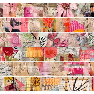 Digitale Washi Tape, Randen en Strips Collagebladen, Washi Tape, Junk Journal, Art Journal Collage, Download afdrukbare set AE