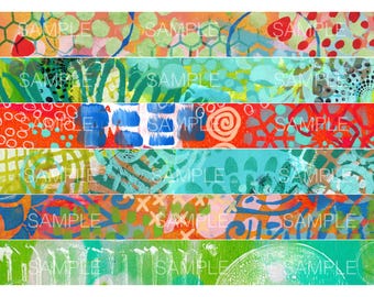 Digital Washi Tape, Borders And Strips Collage Sheets, Washi Tape, Junk Journal, Art Journal Collage, Download Printable Set BB