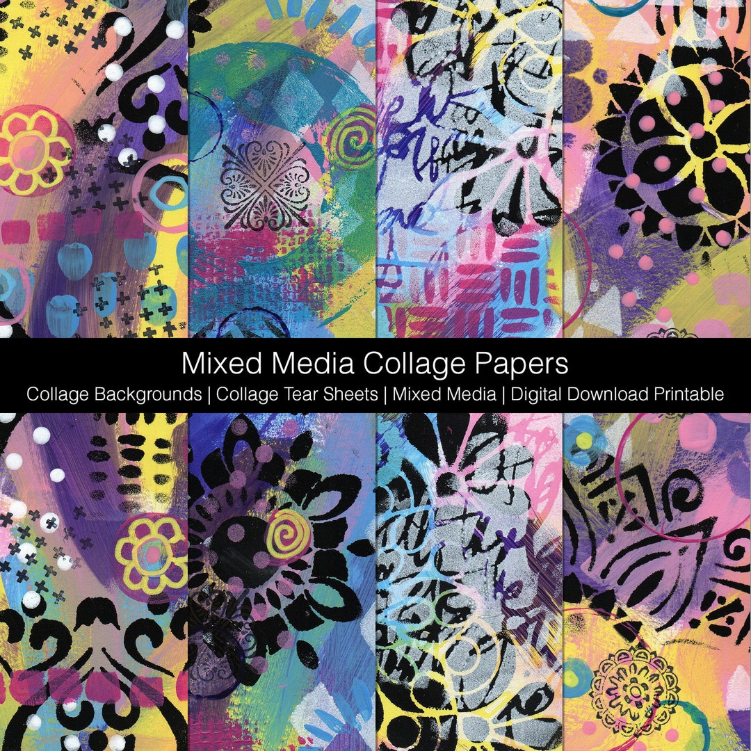 Mixed Media Collage Backgrounds Hand Made Backgrounds Collage Tear