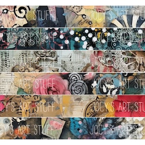 Digital Washi Tape, Borders And Strips Collage Sheets, Washi Tape, Junk Journal, Art Journal Collage, Download Printable Set AP