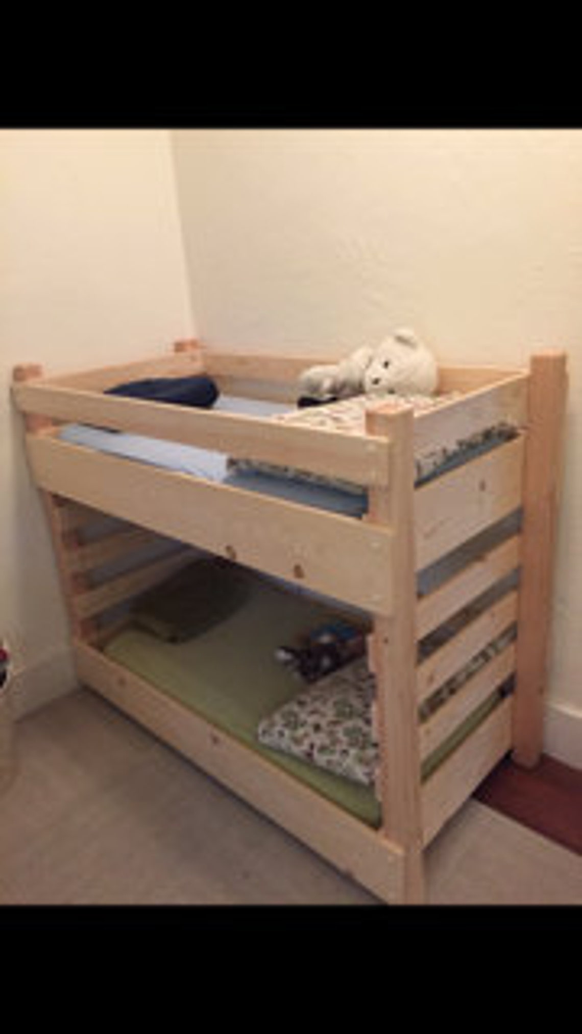 Toddler Bunk Bed Do It Yourself DIY Plans fits a Crib Size Mattress Etsy