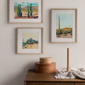 Gouache cactus print, phoenix arizona art, 8x10 desert art image 2