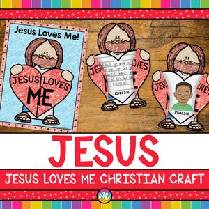 Jesus Loves Me Craft | Chrisitan Valentine Craft for Church | Jesus Craft Printable