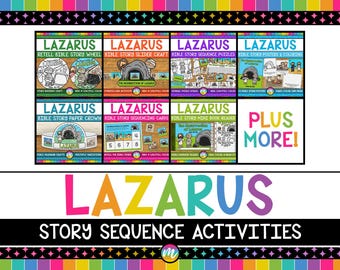 Lazarus Bible Story Sequencing Activities | Bible Story Sequence Activity Pack Printable
