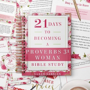 Proverbs 31 Woman Bible Study PRINTABLE Bundle Proverbs 31 Devotional and Workbook eBook Scripture Memorization Cards Prayer Cards