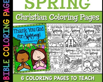 Thank You God for Spring Christian Coloring Pages for Sunday School Bible School Printable