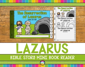 Lazarus Bible Mini Book Early Reader | Bible Story Emergent Reader Book Printable