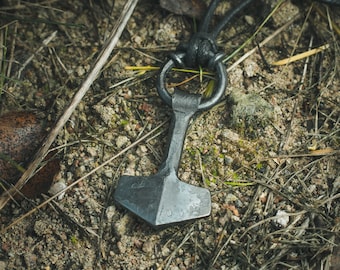 Hand Forged Viking Mjolnir Pendant - Unisex Norse Mythology Jewelry - Unique Thor’s Hammer Necklace - Perfect Gift for History Enthusiasts