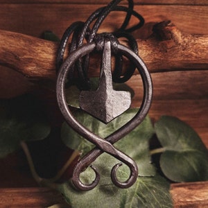 Thors Hammer Troll Kreuz Anhänger Handgefertigter Wikinger Schmuck Nordische Halskette