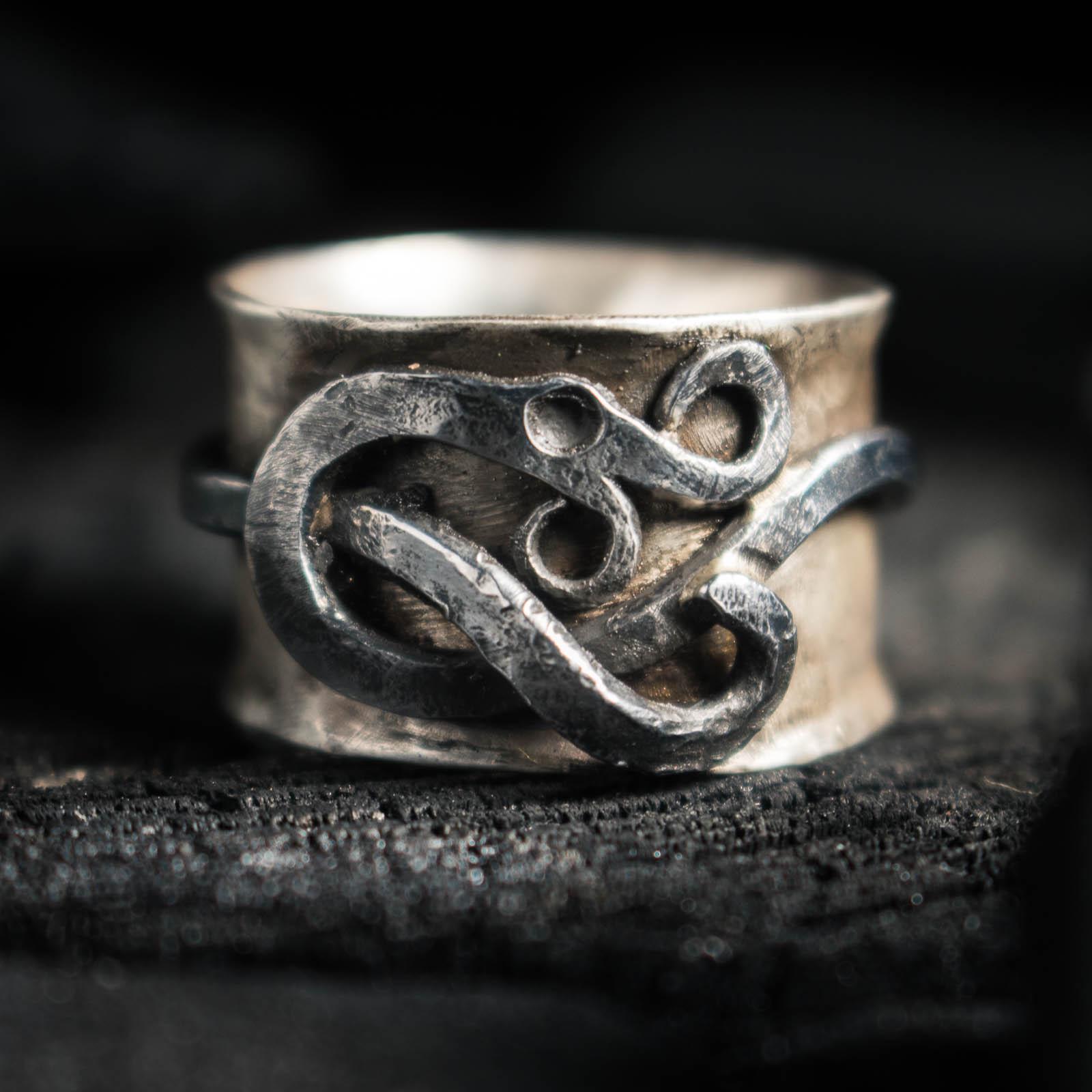 Bague en argent serpent Midgard, mythologie nordique, bijoux