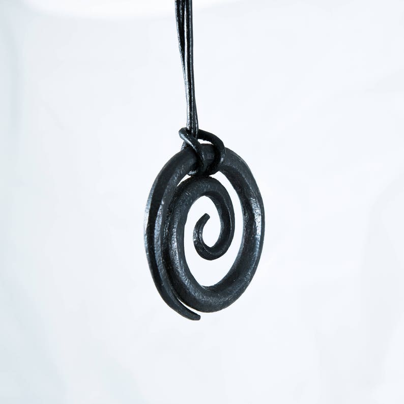 celtic spiral, celtic symbol, iron pendant, forged necklace, iron necklace, forged jewelry, viking jewelry, viking necklace, viking pendant image 3
