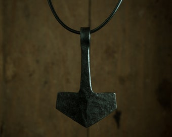 Thors hammer, mjölnir, mjolnir, iron pendant, forged necklace, viking collier, viking jewelry, viking necklace, viking pendant, thor