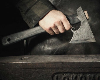 Hand-forged Viking axe