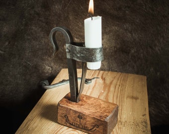 Rustic medieval candle holder