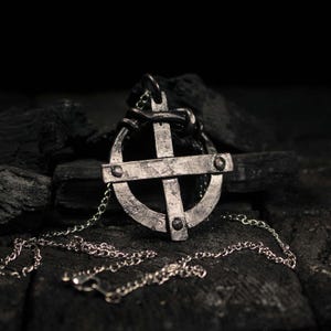 Sun Cross Pendant Forged Iron