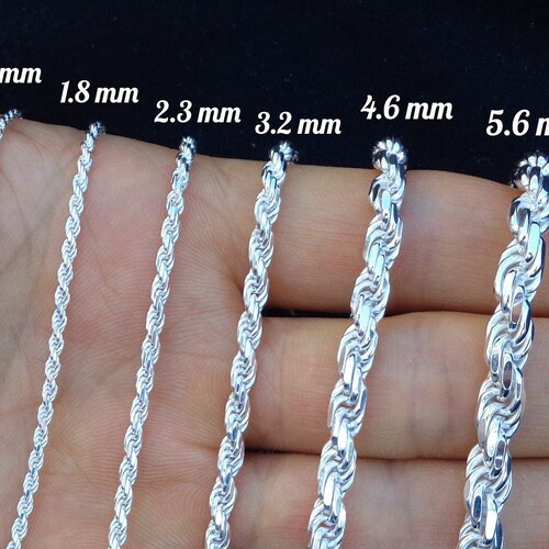 925 Sterling Silver 4.3mm Solid Link Rope Bracelet Chain 7 Inch Twisted Regular Fine Jewelry For Women Gift Set