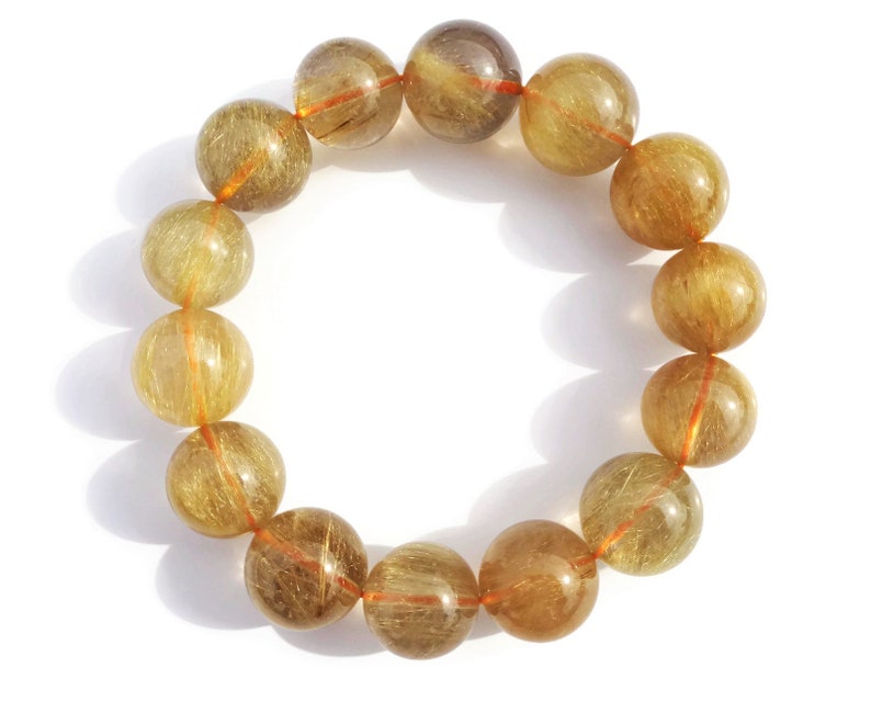 Golden Rutilated Quartz Bracelet HIGH QUALITY Gold Rutile Etsy