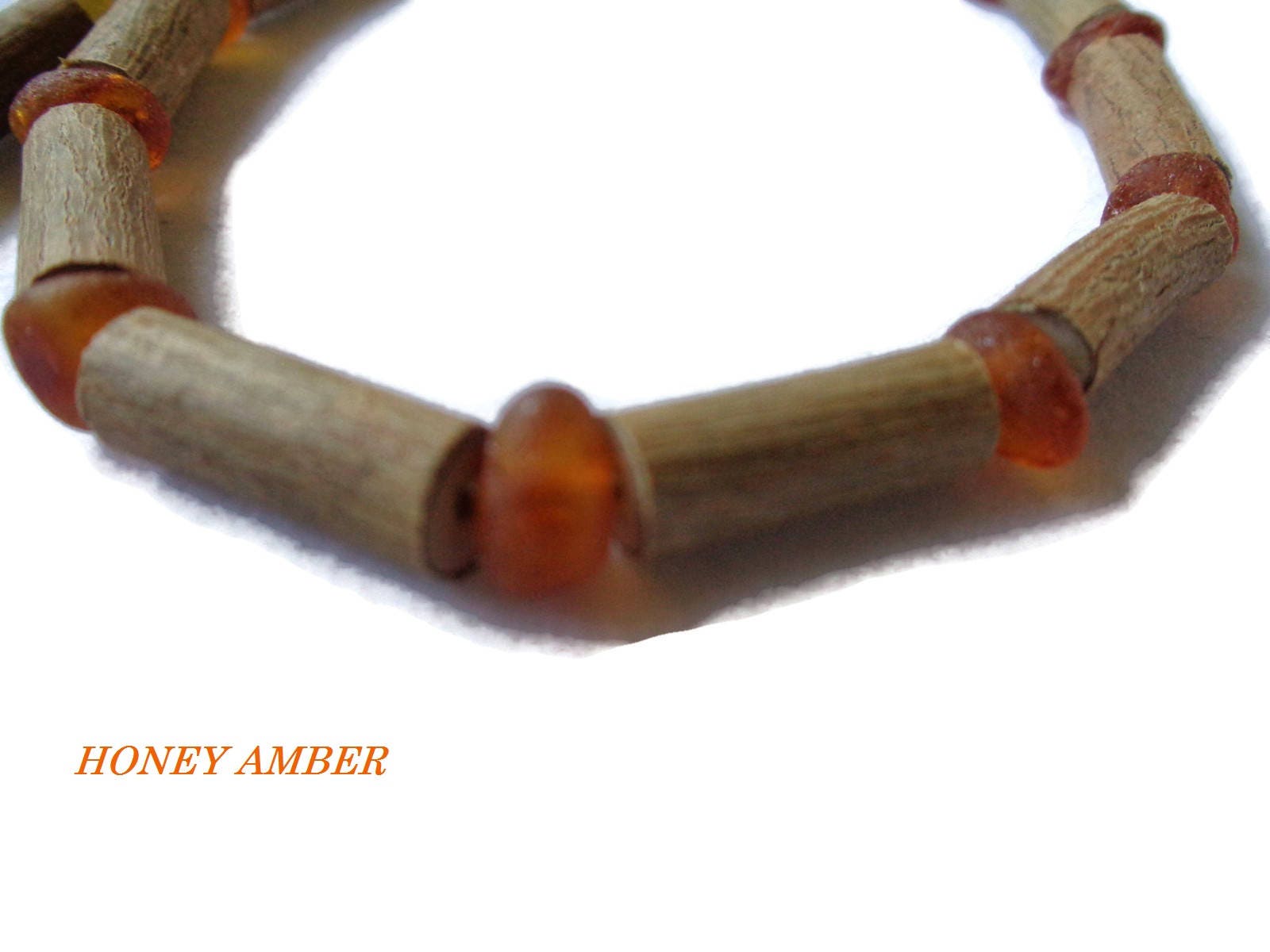 hazelwood and amber necklace