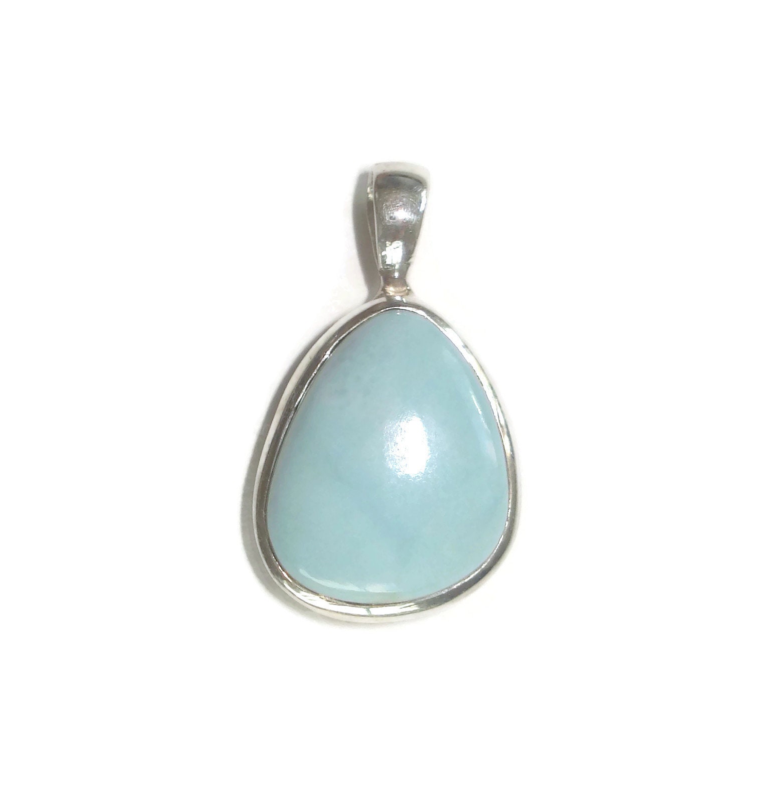 Blue Star Sterling Silver Natural Dominican Larimar Pendant