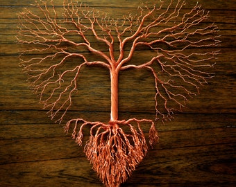 Tree of Love in copper or multicolored wire- Made to Order