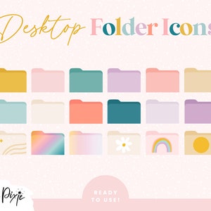 Desktop Folder Icons - Cute Aesthetic Mac Desktop - PC Folders - Computer Organizer - Mac and Windows Icons - SH01 - Blog Pixie
