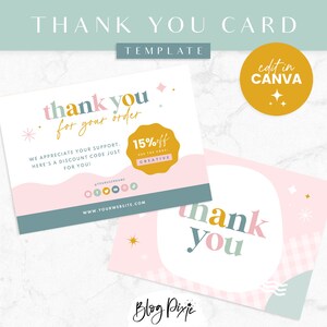 Sjabloon Bedankkaart Canva - Pastel Rainbow Branding Design - Canva Bestelkaart - Branding Small Business - CD01 - Blog Pixie