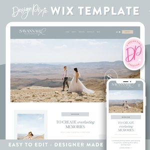 Wix Website Template For Photographer - Wix Wedding Website - Wix Website Photography Template - Wix Blog - Wix Themes - Blog Pixie