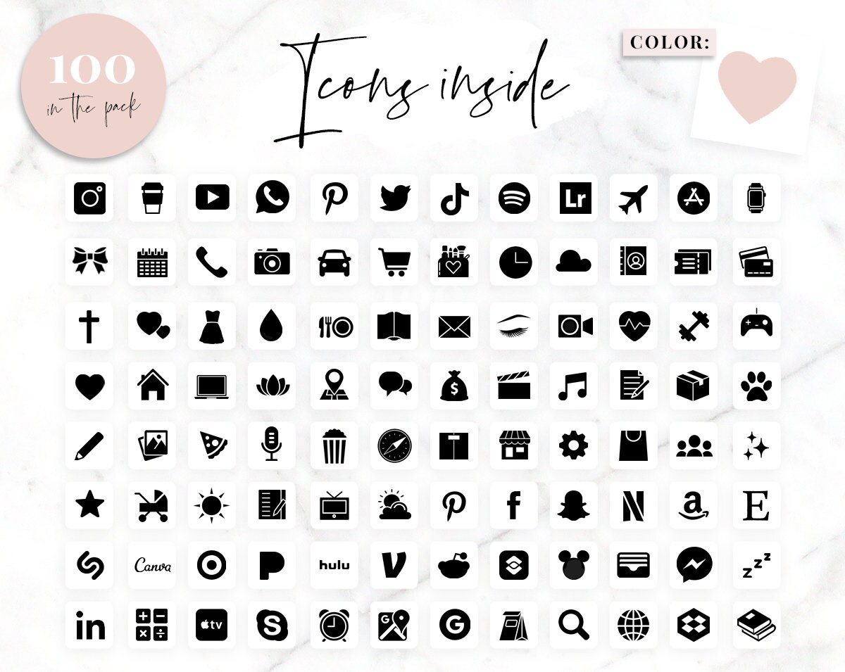 Aesthetic Pink App Icons IOS 14 App Covers IOS 14 Widgets Etsy