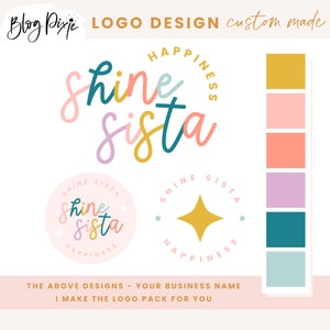 Colorful Logo Design - Playful Branding Kit - Fun Rainbow Logo Design - Etsy Shop Logo - Stickers Logo - Semi Custom Logo - SH01 Blog Pixie