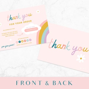 Thank You Card Template - Pastel Rainbow Branding - Canva Order Card ...