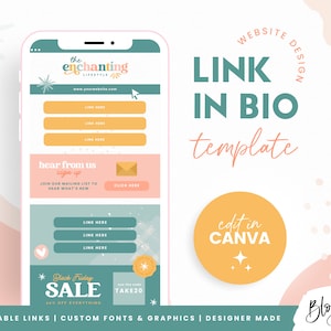 プロフィールにリンクを貼るテンプレート Canva - 魅力的なグリーンリンクのウェブサイト - Instagramランディングページ - レインボーCanvaウェブサイトテンプレート - EN01 - Blog Pixie
