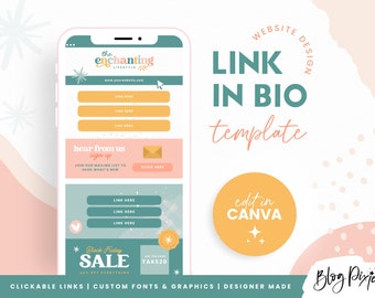 Link in Bio Template Canva - Enchanting Green Links Website - Instagram Landing Page - Rainbow Canva Website Template - EN01 - Blog Pixie