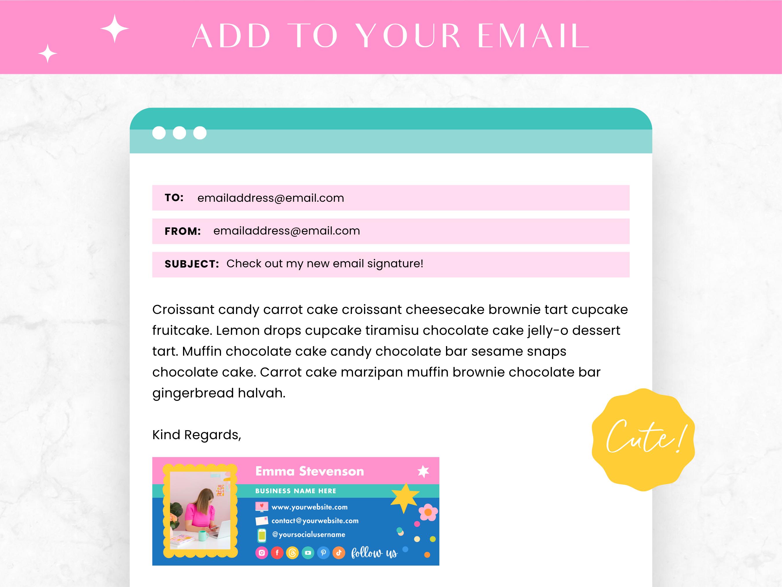 Colorful Email Signature Template Canva - Fun Creative Email Footer ...
