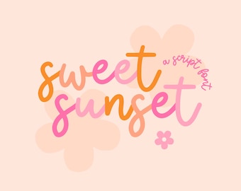 Odręczne czcionki dla Cricut - czcionka Sweet Sunset - czcionki kursywne dla Procreate - czcionka na iPada - czcionka do liternictwa - ST01 - Blog Pixie