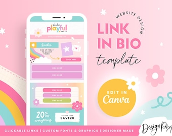 Link in Bio Template Canva - Links Website - Instagram Landing Page - Canva Website Template - Small Business Bio Link - PF01 - Blog Pixie